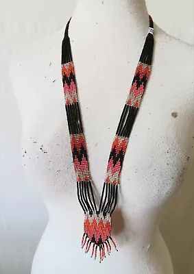 Southwest Necklace Beaded Native American Style Jewelry Guatemalan Beadwork  • $19.95