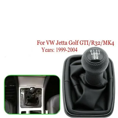 5 Speed Gear Shift Knob + Gaiter Boot Cover For VW Jetta Golf MK4 GTI R32 99/04 • $27.59