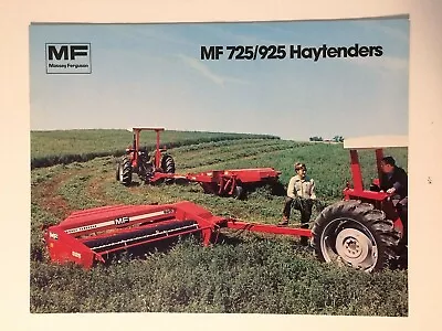 Massey-Ferguson MF 725/925 Haytender Mower Conditioner Brochure 8 Pg. '77 MINT • $19.99