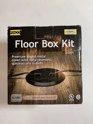 Hubbell Raco 6239BK Concealed Receptacle Floor Box Kit In Black Open Box • $39