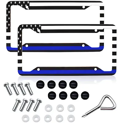 2X For Ford Accessories American Flag Patriotic Car License Plate Frame Cover • $15.49