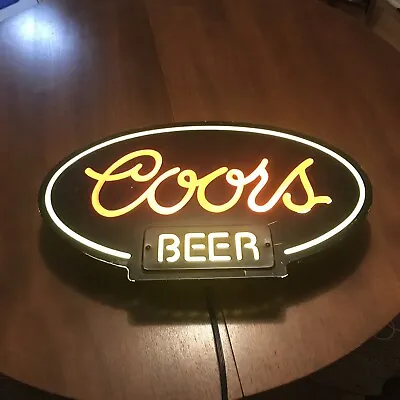 “COORS RED AND GOLD” Light Up Sign Vintage Rare 12x30 Oval Rare Made In USA • $44.50