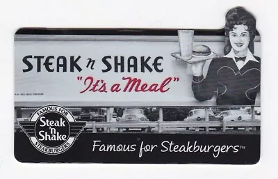 Steak N Shake Old Time Waitress Car-Hop  It's A Meal  Die-Cut 2013 Gift Card • $2.49