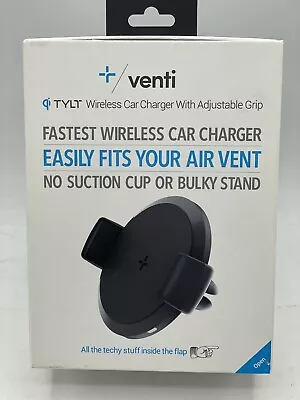 TYLT Venti Wireless Car Charger - Holder Mount W/ Adjustable Grip - 10W Qi • $12