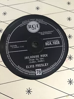 Elvis Presley - Jailhouse Rock 1958 Uk Press 78 Rpm 10  Shellac Record • $6.84