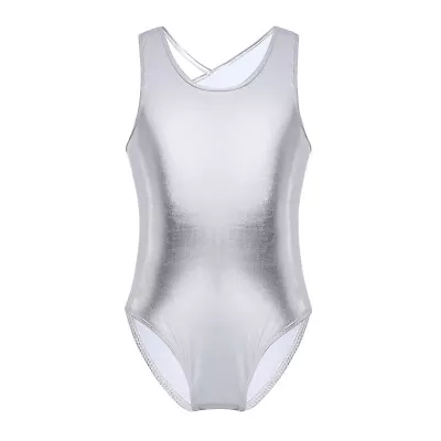 UK Girls Gymnastics Metallic Leotard Roller Skating Unitard Dancewear Costumes • £4.59