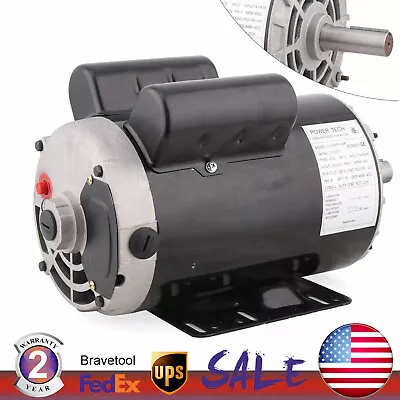 5HP Air Compressor Duty Electric Motor 3450RPM Single Phase 7/8  Shaft 4.6kW USA • $189.01