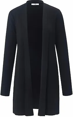 Peter Hahn Navy Merino Wool Long Open Neck Cardigan / Coatigan UK 10 • £7.99