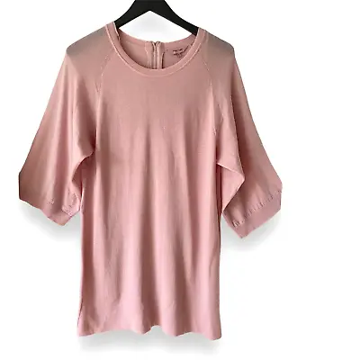 Phase Eight Jumper Pink Merino Wool Blend Women's UK 12 Long Tunic Knit Relaxed • $16.17
