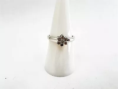 14K Vintage White Gold Size 6.75 Flower Diamond Ring 0.28 Cttw • $315