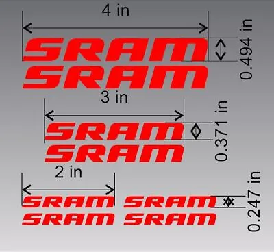 Custom SRAM Decal Set. Custom Colors. MTB Road Bike Frame Helmet Stickers. • $9.50