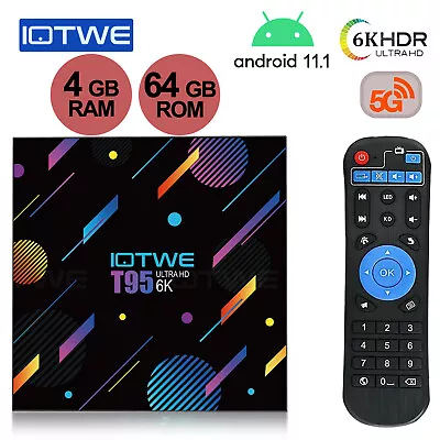 2024 TV BOX WIFI6 Smart Android 11.0 5G 6K 4GB 64GB Media Player 4 Core BT 5.0 • $30.12