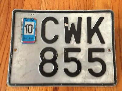 Rare Square Sweden license Plate Volvo Saab   #cwk855 • $24.99