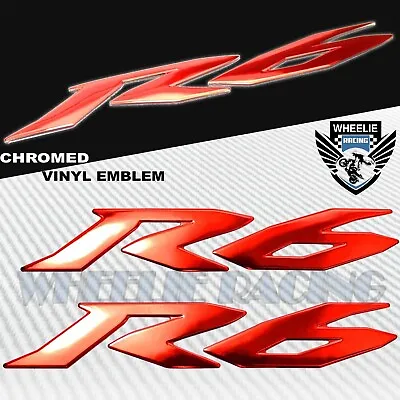 6  3d Emblem Fender/fairing/gas Fuel Tank Logo Sticker For Yzf-r6/r6s Chrome Red • $15.89