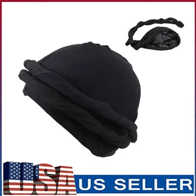 Halo Turban Durag Men Satin Silk Lined Elastic Turban Head Wrap Head Scarf HOT! • $6.55