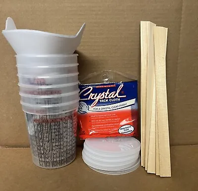 Paint Mix Kit Mixing Cups Strainers Paint Sticks Tack Cloth • $18