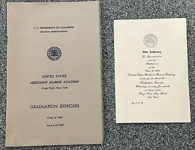 United States Merchant Marine Academy 1969 Graduation Exercises Booklet Invite  • $24.89