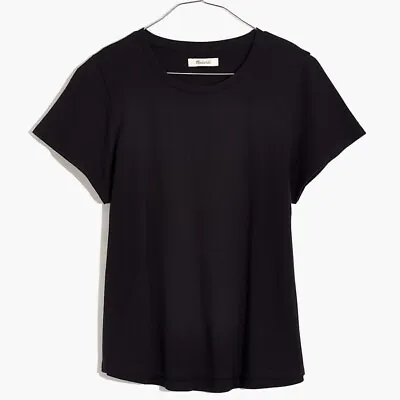 New Madewell Resourced Cotton Swing Crop Tee Shirt Black Small MD230 • $26