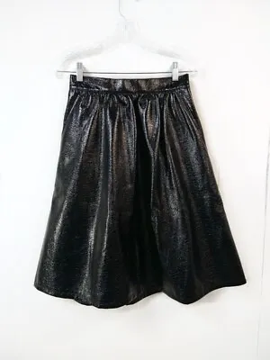 Vero Moda WM S Skirt Black NWT ($45)  Faux Leather Zip Closure Below Knee • $25.49