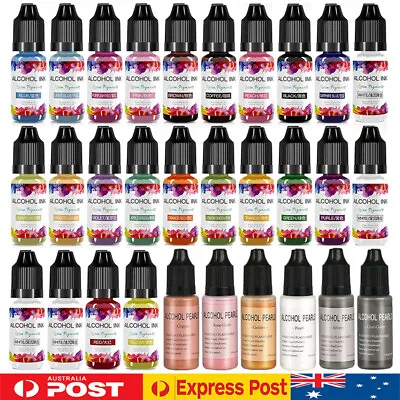 30 Bottle Color Alcohol-Based Ink Diffusion Epoxy Resin Pigment Kit Liquid Dye • $35.99