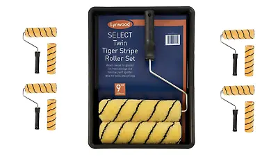 Lynwood 9  Twin Pack Select Tiger Stripe Roller Set With Tray DIY MATERIALS • £7.49