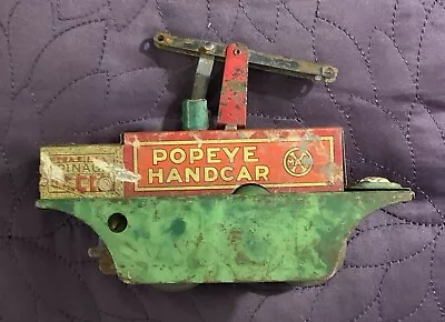 Marx  Popeye  Handcar  Hand Car  Wind Up  C. 1930's  For Parts Or Repair  Mar • $175