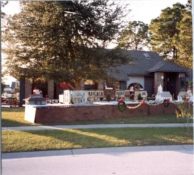 Vtg Found Photo - 1990s - Strange Christmas Town Village Display By Town House • $7.99