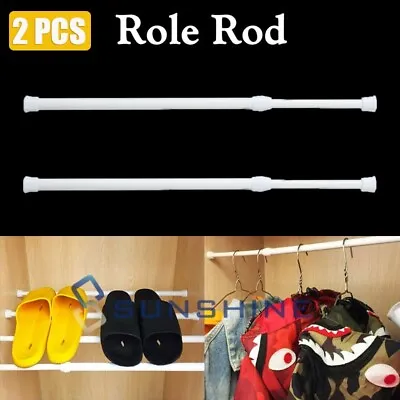 2-6PCS Curtain Tension Rods | 15 To 45 Inches(Approx.) Spring Curtain Rod Set • $25.59