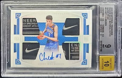 2022-23 National Treasures Chet Holmgren Quad Patch Laundry Tag Rookie 1/1 BGS 9 • $19999.99