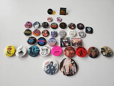 $10 • Buy Various 80s Vintage Buttons Pins Pinback Rock Heavy Metal Concert  - Personal