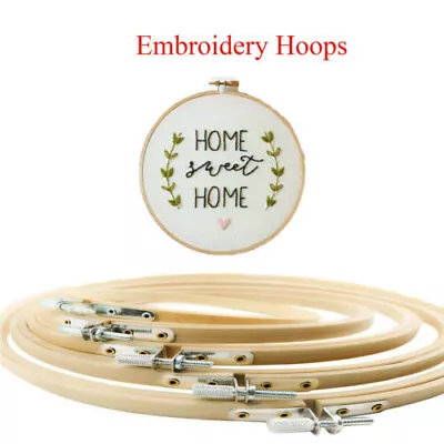 Top Quality Bamboo Hand Embroidery Cross Stitch Ring Hoop Frames Craft 13cm-30cm • $11.86