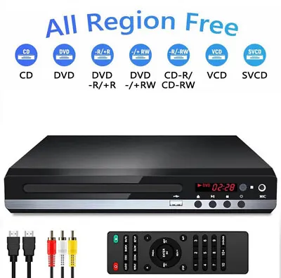 Mini HD DVD Player CD Players For Home HDMI & RCA Cable Included All Region • $33.79