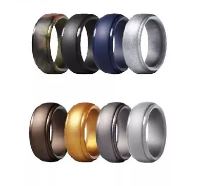 Mens Silicone Wedding Rings Sizes 7-14 Rugby Gym Crossfit • £5.99