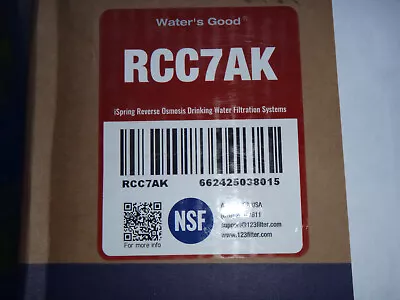 ISpring RCC7AK NSF Certified 75 GPD Alkaline 6-Stage Reverse Osmosis System NEW • $199.99