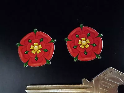 LANCASHIRE Red Rose Of Lancaster Car STICKERS 25mm Pr Bike Vintage Classic Pride • £2.75