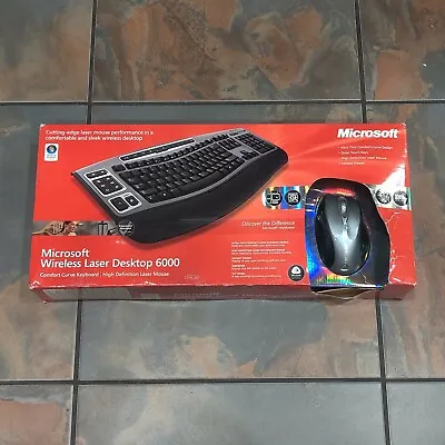 Microsoft Wireless Laser Desktop Ergonomic Curve Keyboard 6000 Complete In Box • $67.76