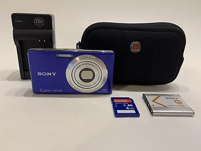 Working Sony Cyber-shot DSC-W530 14.1MP Digital Camera - Blue - Bundle • $119.50