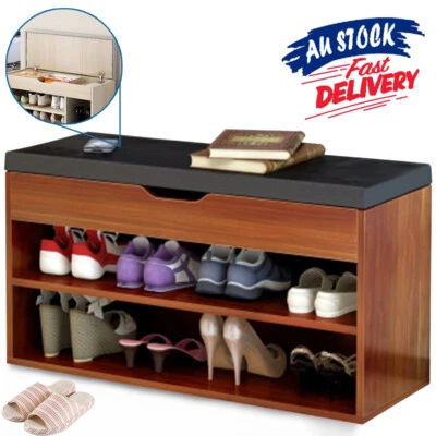 $72.95 • Buy Shoes Bench Shelf Organiser Cabinet Rack Shoe Box Artiss Storage Wooden ACB#