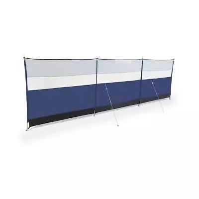 Kampa Windbreak Midnight Blue Three Panel Steel Poled - 5m - Caravan / Motorhome • £29.95