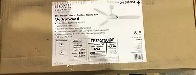 Home Decorators Sedgewood 60  White Color Changing LED Matte White Ceiling Fan • $97.89