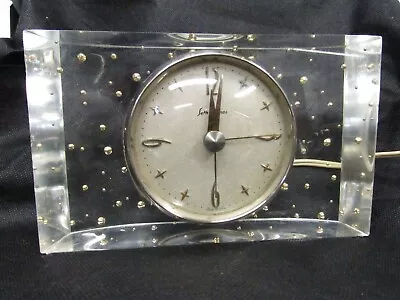 Vintage MCM 50's Seth Thomas Splendor Clock Lucite Bubbles Works READ Video • $84.88