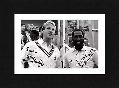 £7.49 • Buy 8X6 Mount IAN BOTHAM & VIV RICHARDS Signed PHOTO Print Ready To Frame CRICKET