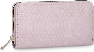 Light Purple Wallet Clutch For Woman FAUX SNAKESKIN Pale  • $17.24