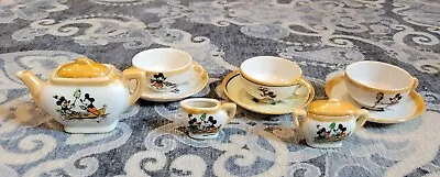 Disney 1930's Childrens Lusterware Tea Set Mickey And Minnie Mouse Japan • $90