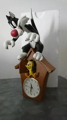 $750 • Buy Extremely Rare! Looney Tunes Sylvester And Tweety Figurine Clock Statue