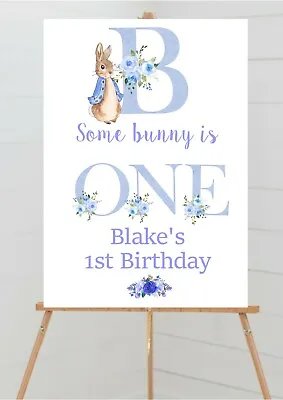 £2.95 • Buy Personalised Peter Rabbit Party Christening Baby Shower Welcome Table Sign