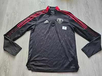 Boys Black Adidas Manchester United Sport Training Long Sleeve Top Size 15-16 Ye • £5