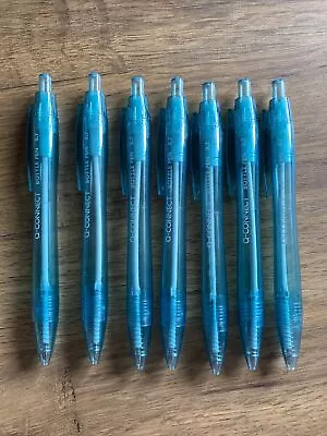 Q Connect 100% Recycled Ballpoint PensRetractable 0.7mm Blue (7 PENS ) KF15001 • £6.30