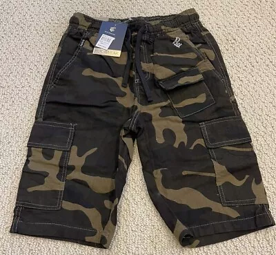 NWT Men’s Rocawear Green Camouflage Elastic Waist Cargo Pocket Shorts ALL SIZES • $14.99
