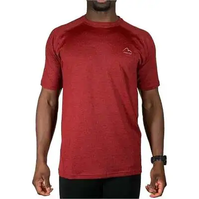 More Mile Mens Train To Run Running Top Red Short Sleeve Sports Training T-Shirt • £10.50